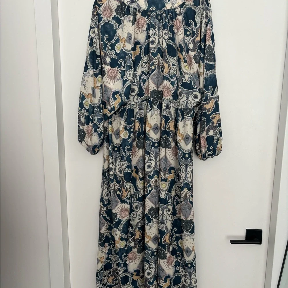 See by Chloé Blue Tarot Card Print Crepe Caftan Dress, Size FR 40 / US 8-10 - Picture 6 of 6